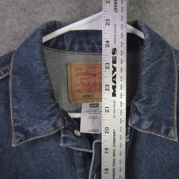 Levi's Denim Jacket Mens Large Blue Trucker 57511 100% Cotton Button Classic - Picture 3 of 6